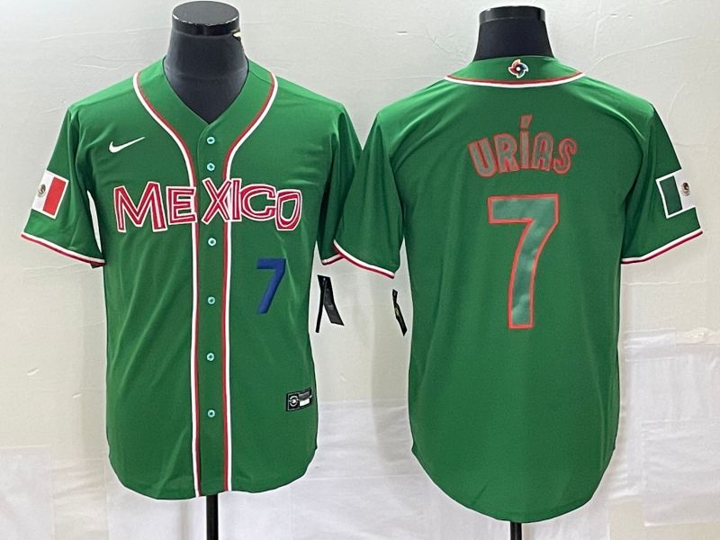 Men 2023 World Cub Mexico 7 Urias Green green Nike MLB Jersey13
